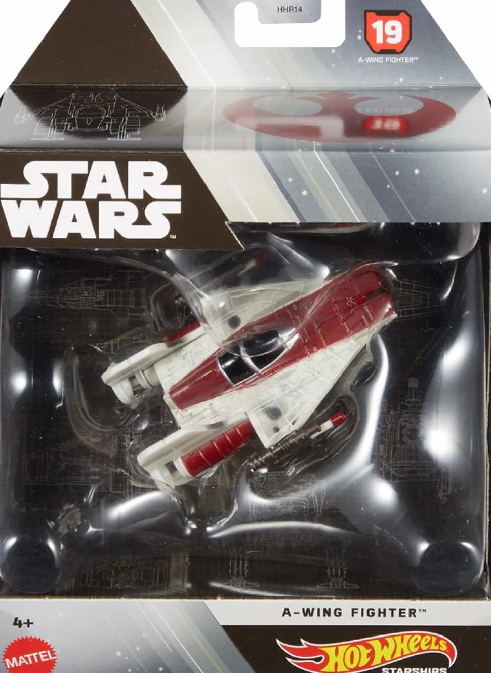 Star Wars - A-Wing Fighter Hot Wheels Starships Select 4" Die-Cast Vehicle Replica
