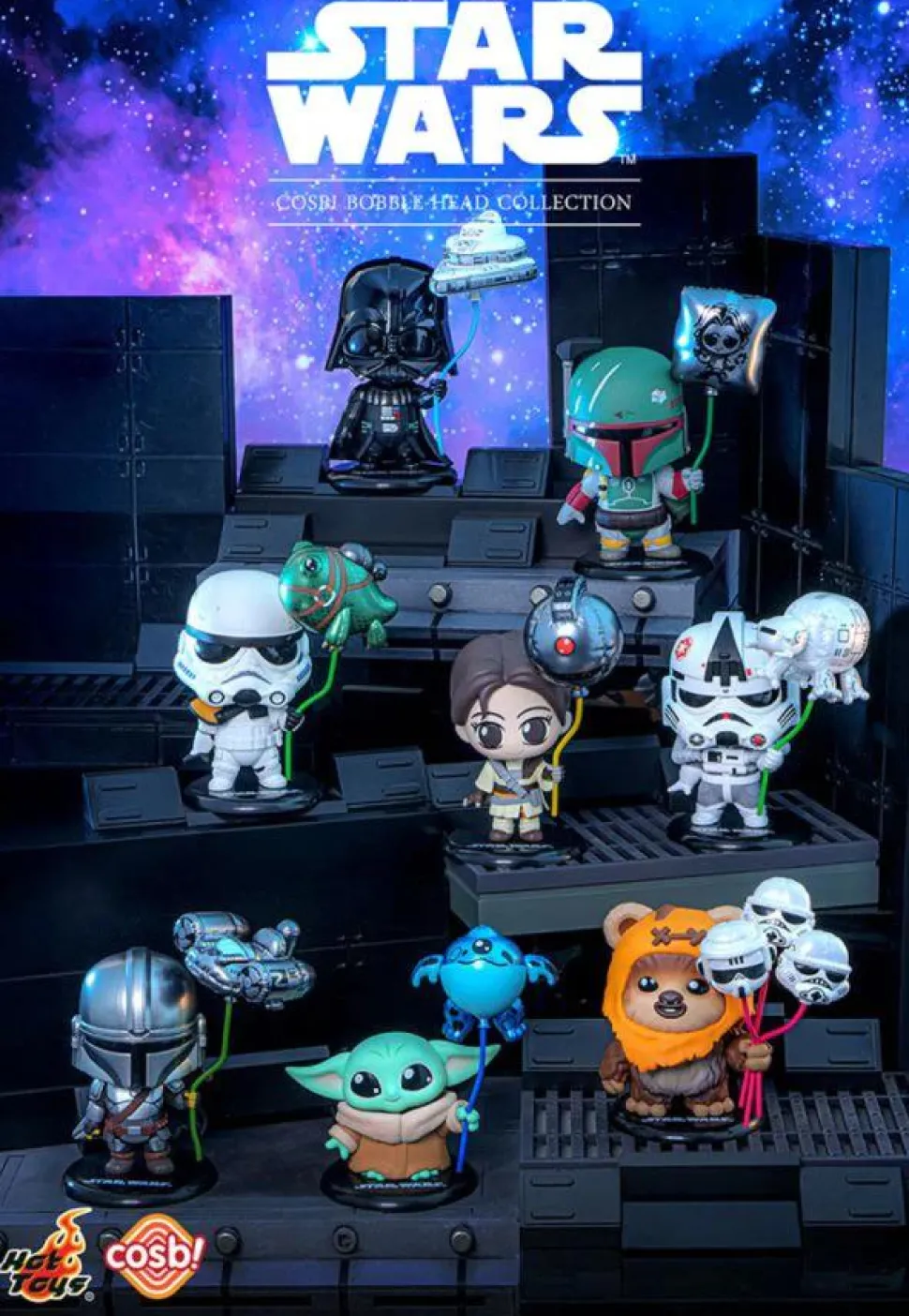 Star Wars - Balloon Carrying Cosbi Bobble-Head Collection Blind Box Hot Toys Figure (Display of 8)