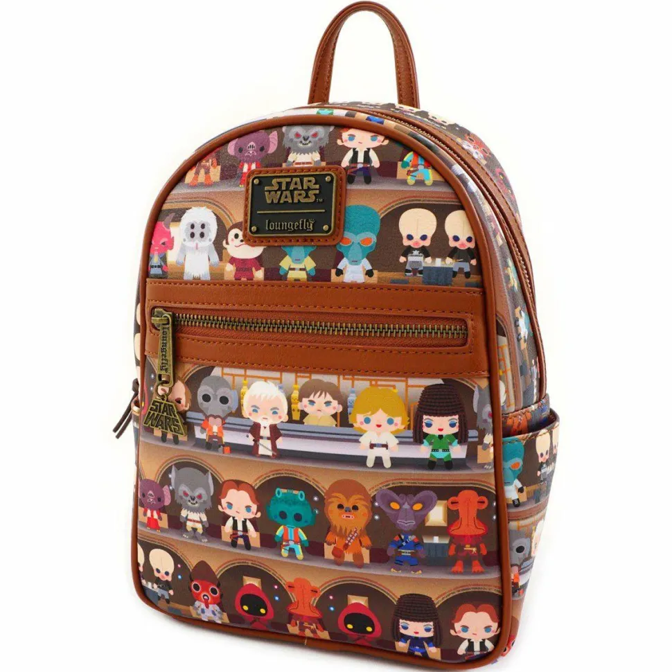 Star Wars - Cantina Chibi Print 10” Faux Leather Mini Backpack
