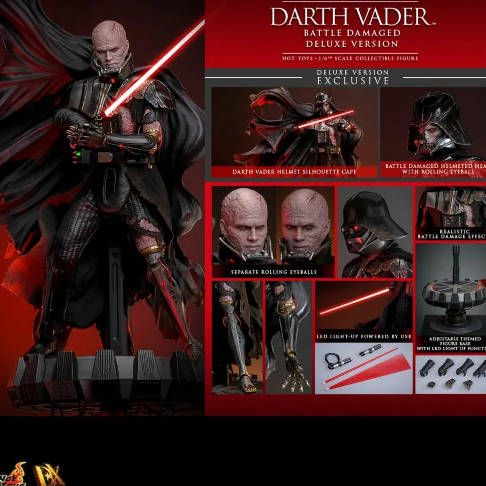 Star Wars - Darth Vader (Battle Damaged) Deluxe 1/6th Scale Hot Toys Action Figure
