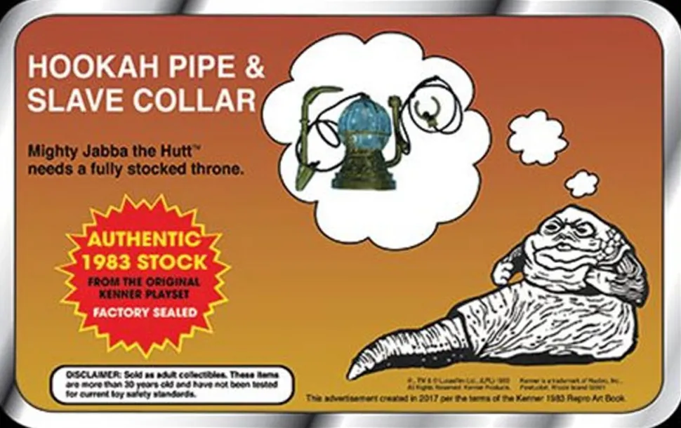 Star Wars - Jabba the Hutt's Hookah Pipe and Slave Collar 1983 Authentic Kenner Accessory Pack (INT SALES ONLY)