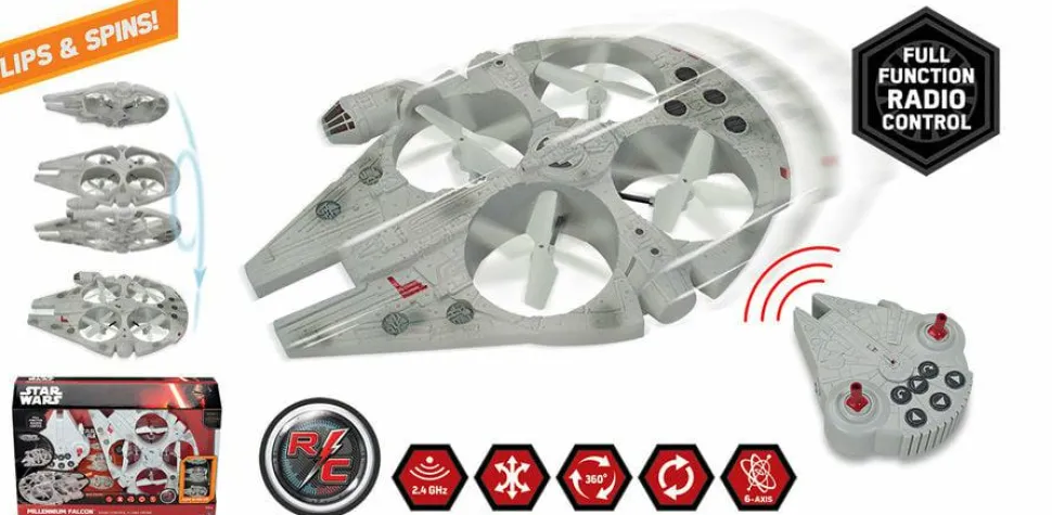 Star Wars - Millennium Falcon Radio Control Flying Drone **Non-Mint Packaging**