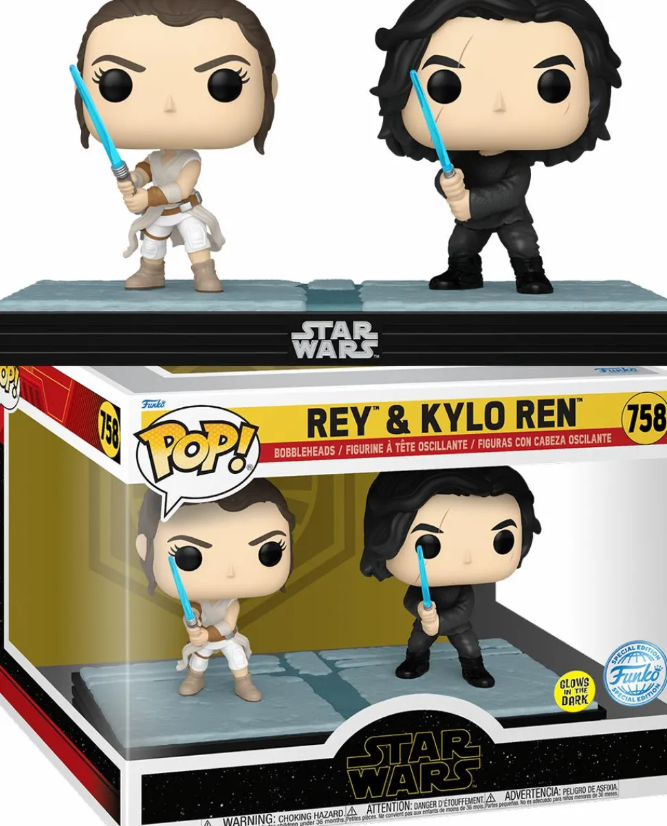 Star Wars - Rey & Kylo Ren Glow-in-the-Dark Pop! Moment Vinyl Figure