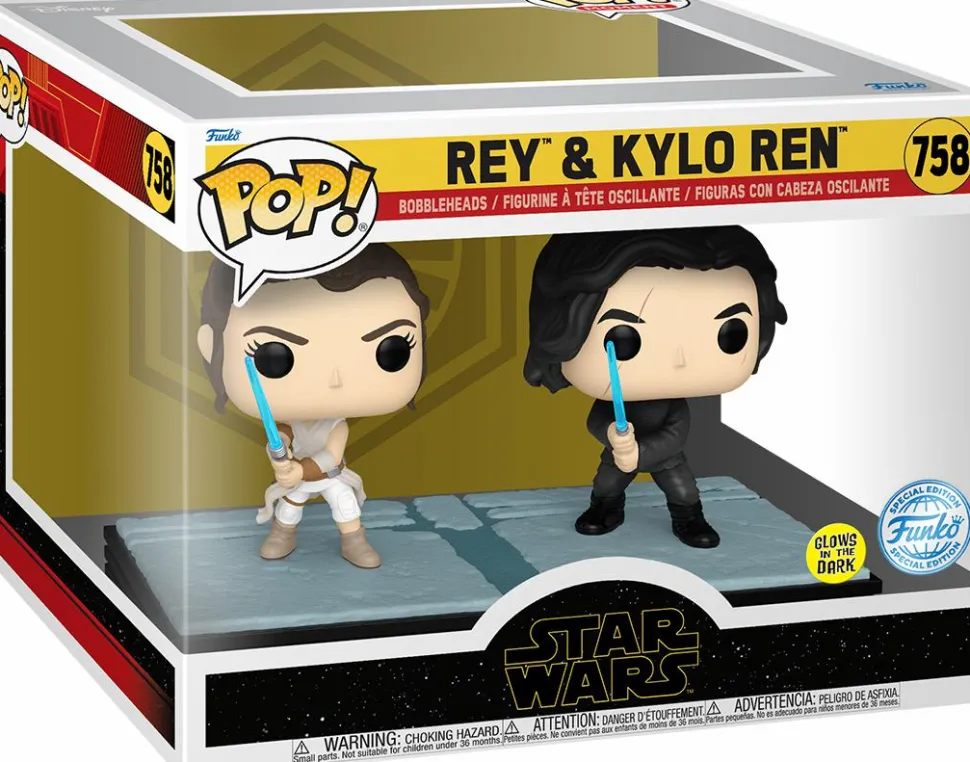 Star Wars - Rey & Kylo Ren Glow-in-the-Dark Pop! Moment Vinyl Figure