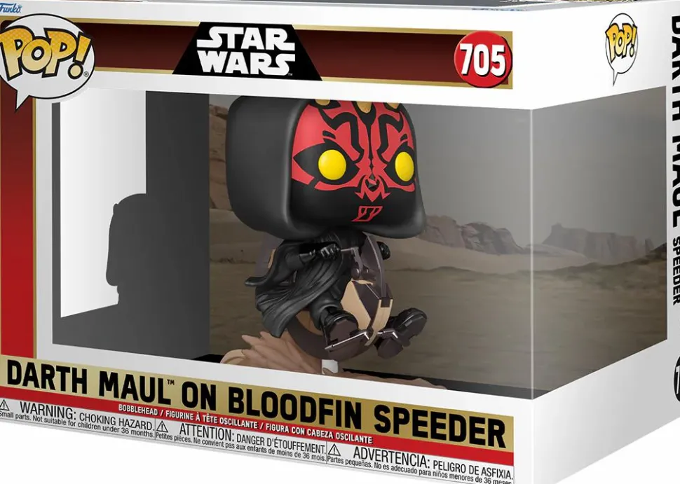 Star Wars Episode I: The Phantom Menace - Darth Maul on Bloodfin Speeder 25th Anniversary Pop! Rides Vinyl Figure