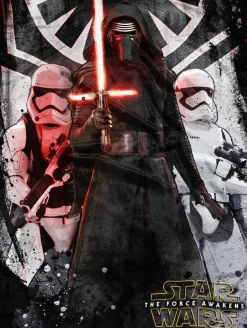 Star Wars Episode VII: The Force Awakens - First Order Kylo Ren & Troopers Super Plush Throw Blanket