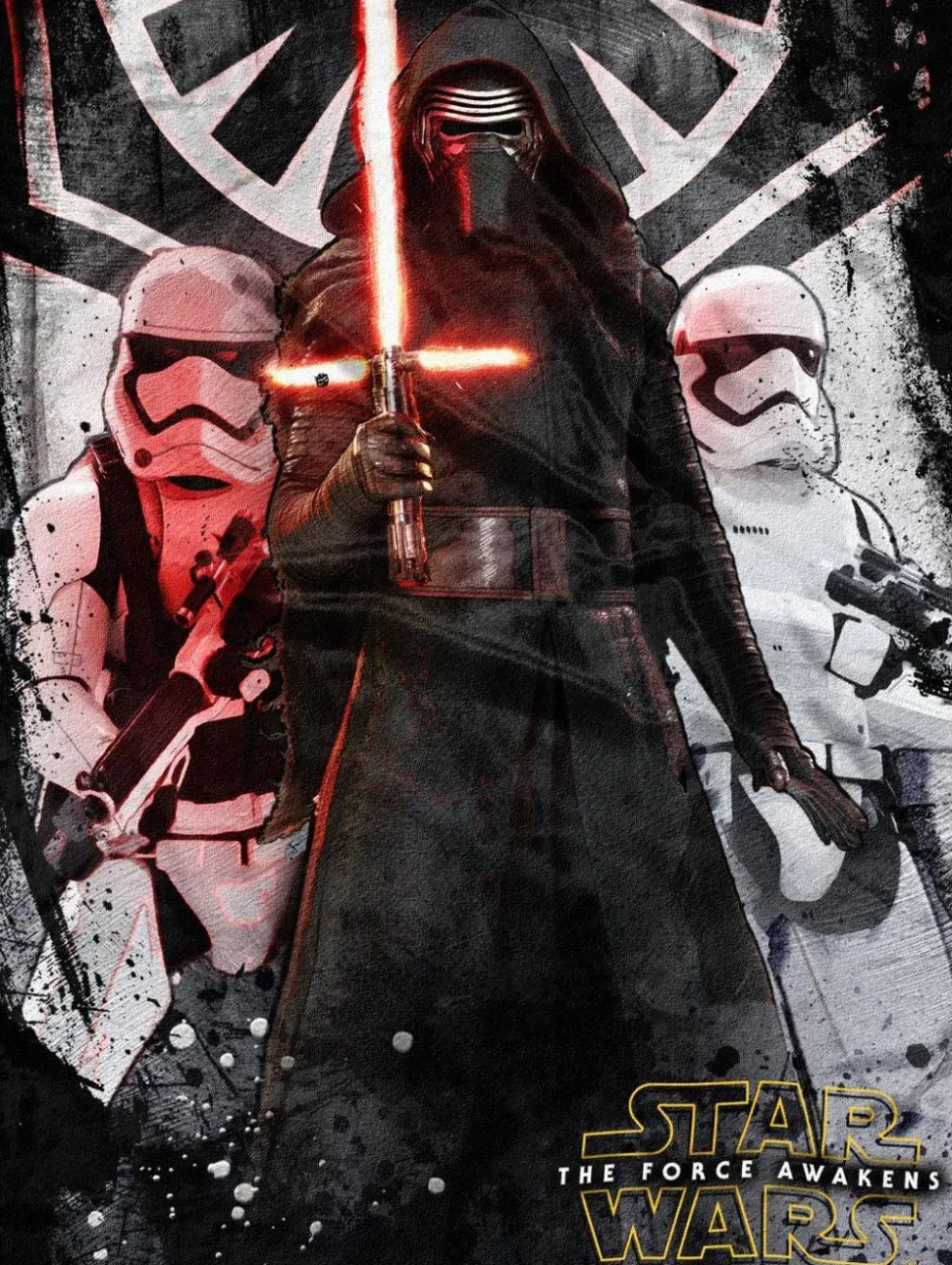 Star Wars Episode VII: The Force Awakens - First Order Kylo Ren & Troopers Super Plush Throw Blanket