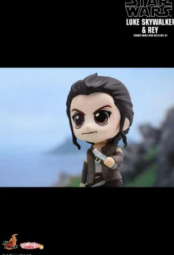 Star Wars Episode VII: The Force Awakens - Luke Skywalker & Rey Cosbaby 3.75” Hot Toys Bobble Head Figure 2-Pack