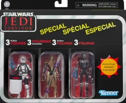 Star Wars Jedi: Survivor - Riot Scout Trooper, MagnaGuard & KX Security Droid Gaming Greats Vintage Collection Kenner 3.75” Scale Action Figure 3-Pack