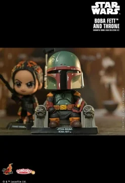 Star Wars: The Book of Boba Fett - Boba Fett on Throne Cosbaby (S) Hot Toys Figure