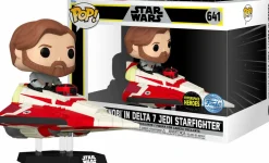 Star Wars: The Clone Wars - Obi-Wan Kenobi in Delta-7 Jedi Starfighter Pop! Rides Vinyl Figure