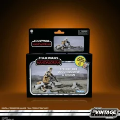 Star Wars: The Mandalorian - Speeder Bike with Scout Trooper & Grogu Vintage Collection Kenner 3.75" Scale Action Figure Vehicle Playset