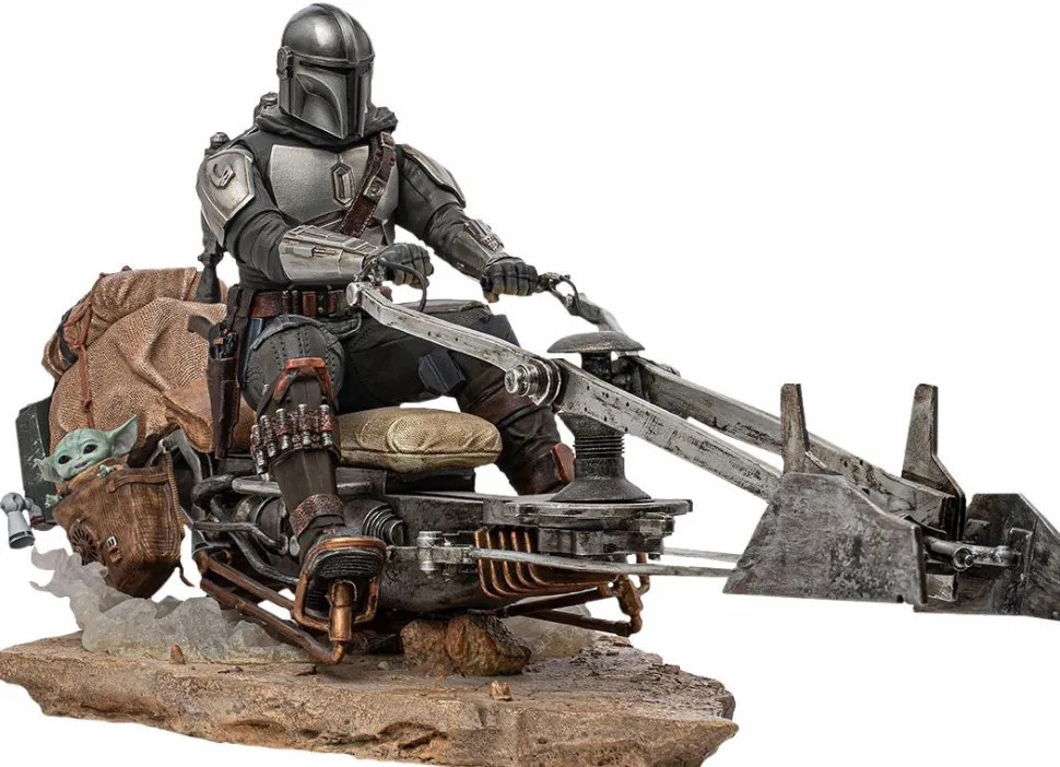 Star Wars: The Mandalorian - The Mandalorian on Speeder Bike 1/10th Scale Statue