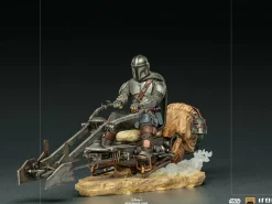 Star Wars: The Mandalorian - The Mandalorian on Speeder Bike 1/10th Scale Statue