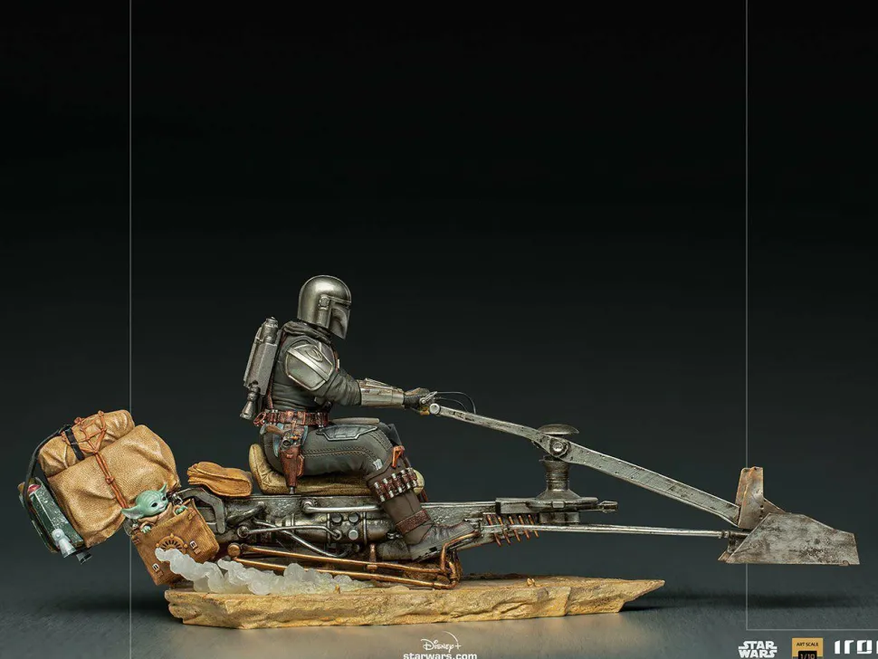 Star Wars: The Mandalorian - The Mandalorian on Speeder Bike 1/10th Scale Statue