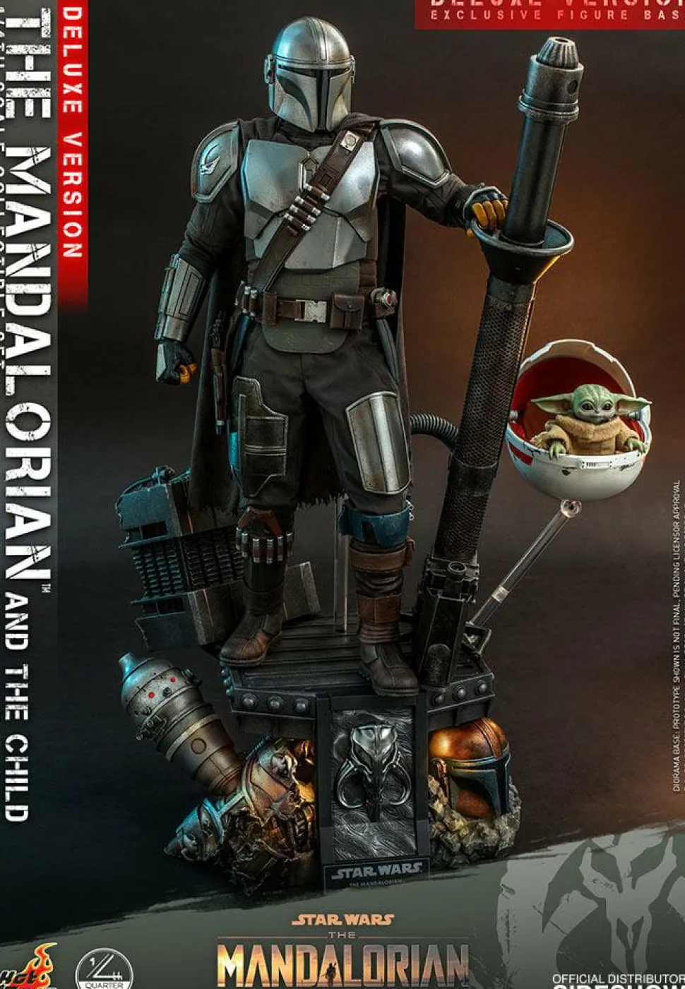Star Wars: The Mandalorian - The Mandalorian & The Child Deluxe 1/4 Scale Hot Toys Action Figure 2-Pack (Battery Compliant)