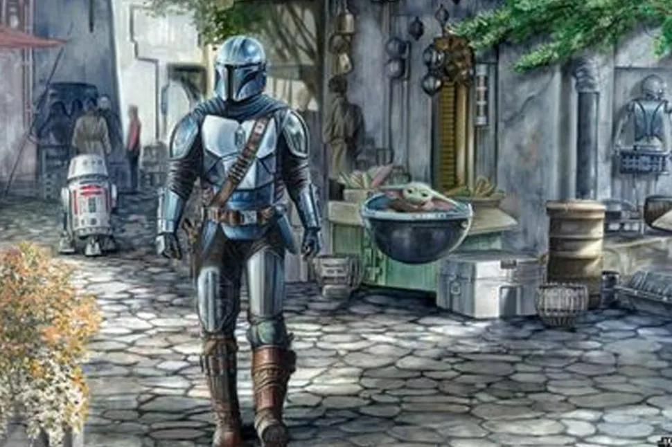 Star Wars: The Mandalorian - Mandalorian Welcome by Thomas Kinkade Poster (1280)