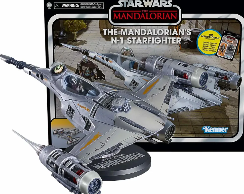 Star Wars: The Mandalorian - The Mandalorian's N-1 Starfighter & The Mandalorian Vintage Collection Kenner 3.75" Scale Action Figure Vehicle