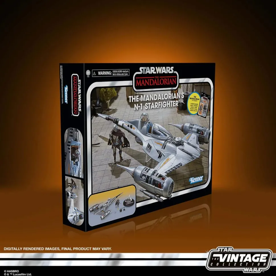 Star Wars: The Mandalorian - The Mandalorian's N-1 Starfighter & The Mandalorian Vintage Collection Kenner 3.75" Scale Action Figure Vehicle