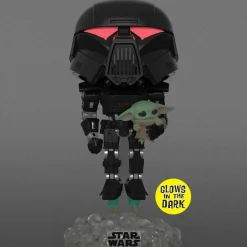 Star Wars: The Mandalorian - Dark Trooper with Grogu Glow in the Dark Pop! Vinyl Figure