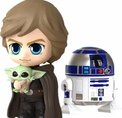 Star Wars: The Mandalorian - Luke Skywalker, R2-D2 & The Child (Grogu) Cosbaby (S) Hot Toys Figure Set