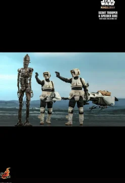 Star Wars: The Mandalorian - Scout Trooper with Speeder Bike 1/6th Scale Hot Toys Action Figure Set