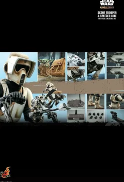 Star Wars: The Mandalorian - Scout Trooper with Speeder Bike 1/6th Scale Hot Toys Action Figure Set