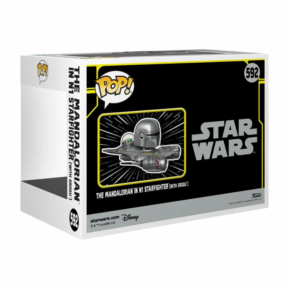 Star Wars: The Mandalorian - The Mandalorian in N1 Starfighter (with Grogu) Pop! Rides Vinyl Figure