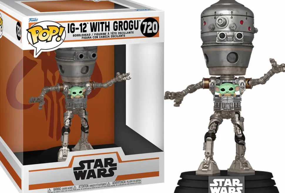 Star Wars: The Mandalorian - IG-12 with Grogu Deluxe Pop! Vinyl Figure