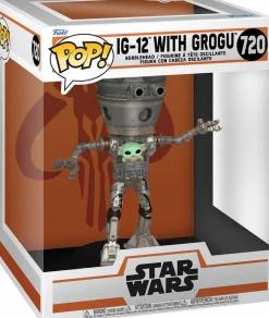 Star Wars: The Mandalorian - IG-12 with Grogu Deluxe Pop! Vinyl Figure