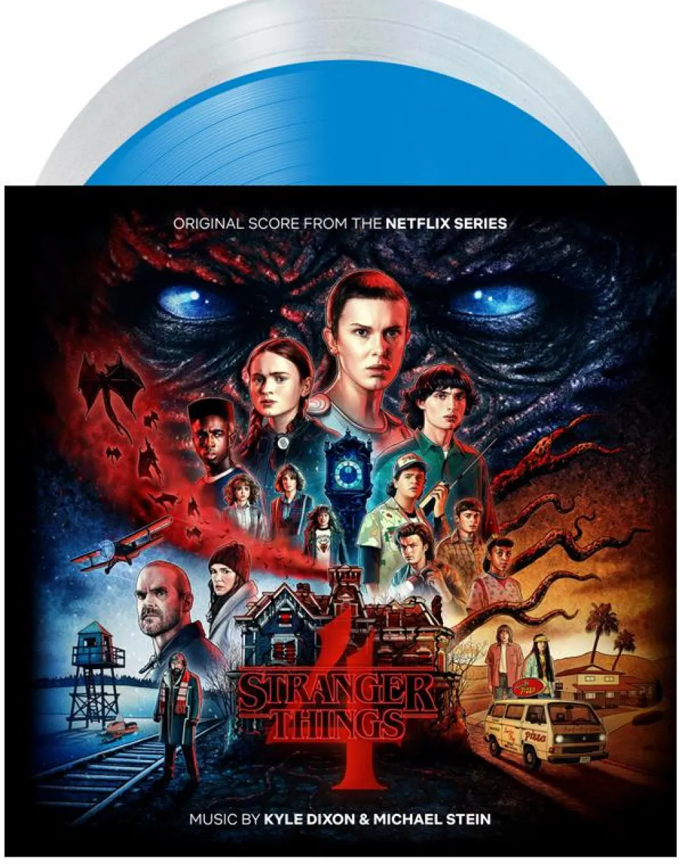 Stranger Things 4 - Original Score From The Netflix Series Volume 01 by Kyle Dixon & Michael Stein 2xLP Vinyl Record (Clear / Blue Coloured Vinyl)