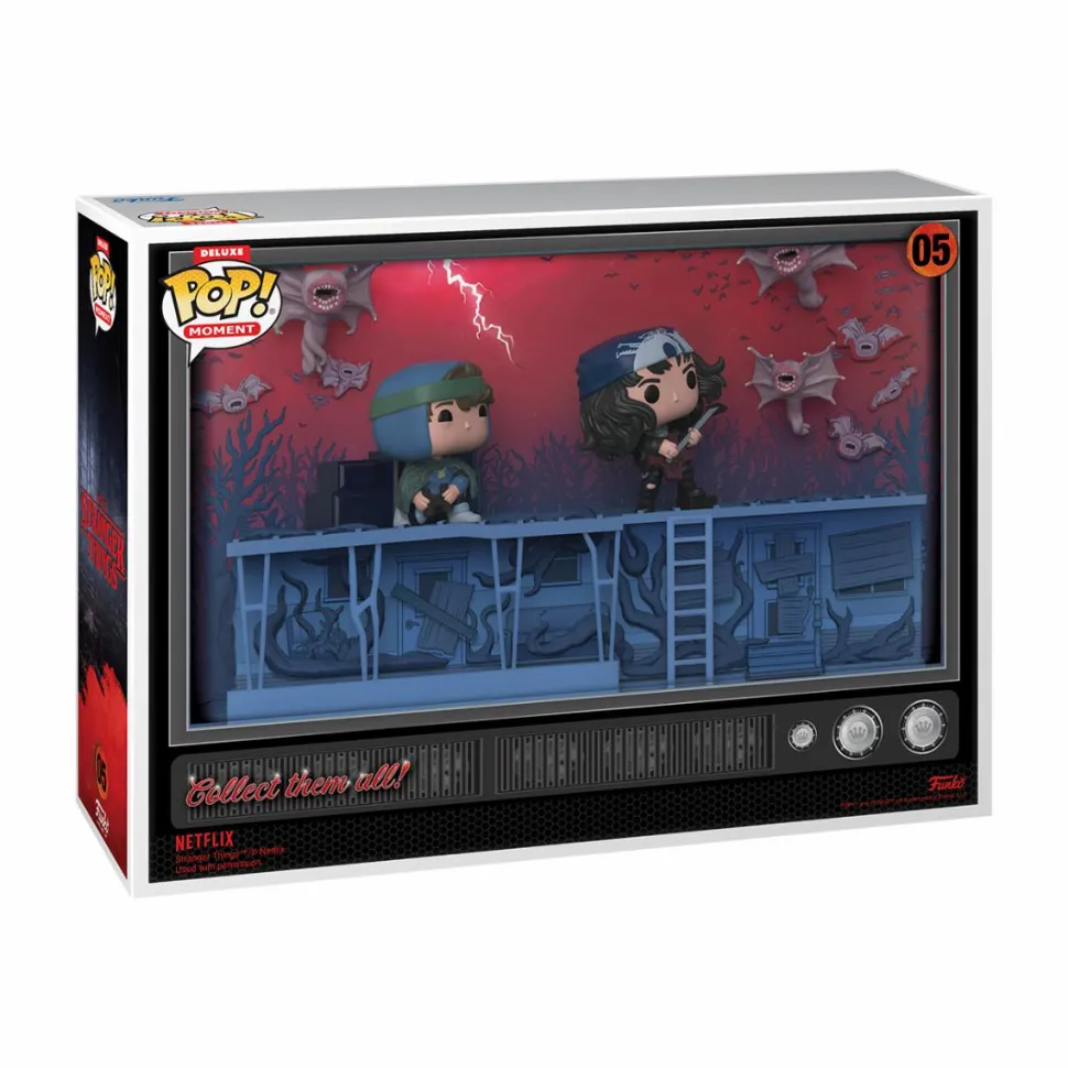 Stranger Things 4 - Phase Three Dustin, Eddie, & Demobats Deluxe Pop! Moments Vinyl Figure