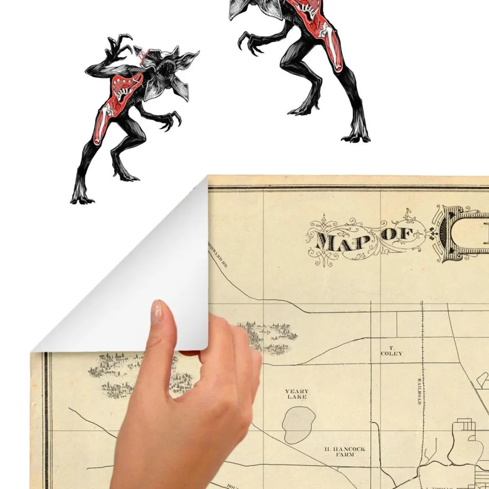Stranger Things - Dry Erase Hawkins Map Peel and Stick Giant Wall Decals