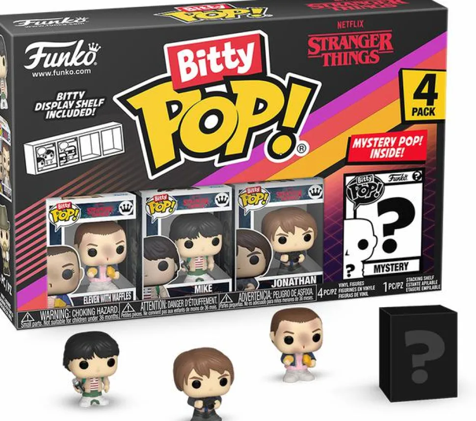 Stranger Things - Eleven with Waffles, Mike, Jonathan & Mystery Bitty Pop! Vinyl Figure 4-Pack