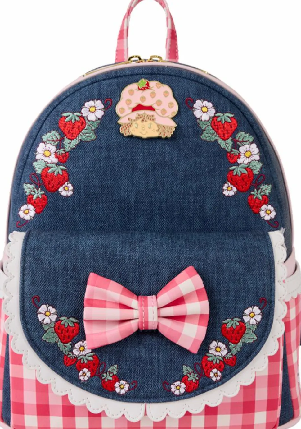 Strawberry Shortcake - Denim 10" Faux Leather Mini Backpack