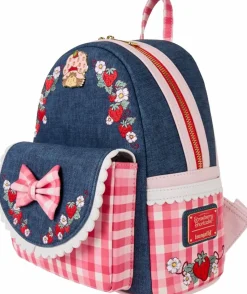 Strawberry Shortcake - Denim 10" Faux Leather Mini Backpack