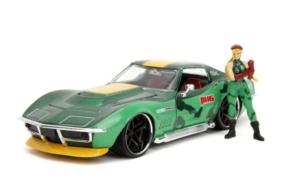 Street Fighter - Cammy & 1969 Chevrolet Corvette Stingray ZL1 Anime Hollywood Rides 1/24th Scale Die-Cast Vehicle Replica