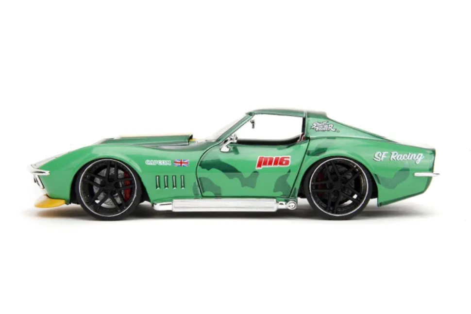 Street Fighter - Cammy & 1969 Chevrolet Corvette Stingray ZL1 Anime Hollywood Rides 1/24th Scale Die-Cast Vehicle Replica