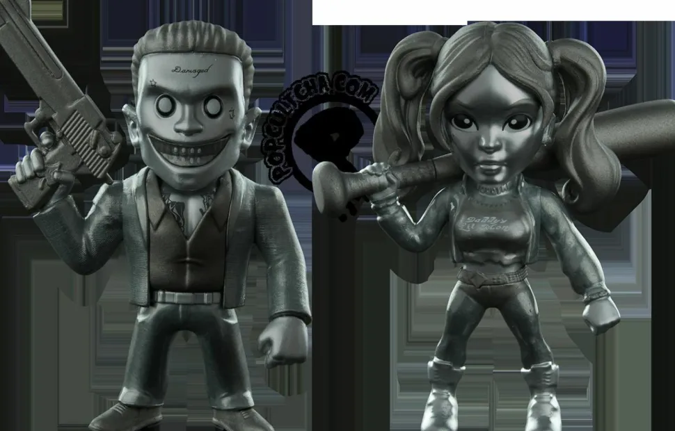 Suicide Squad - Harley Quinn and Joker 4” Metals Die-Cast Bare Metal Action Figure 2-Pack (2016 Convention Exclusive)