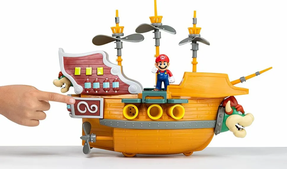 Super Mario - Bowser's Airship World of Nintendo Deluxe 15” Action Figure Playset