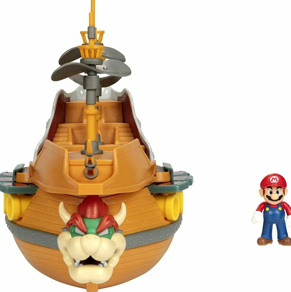 Super Mario - Bowser's Airship World of Nintendo Deluxe 15” Action Figure Playset