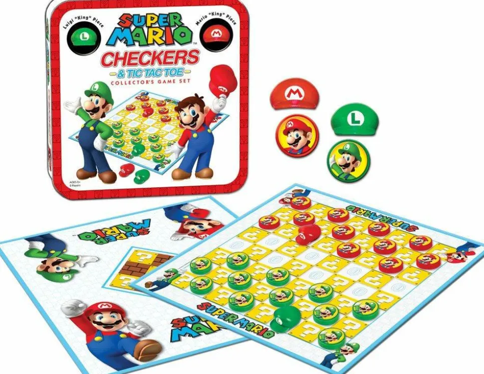 Super Mario - Checkers & Tic-Tac-Toe Collector’s Game Set