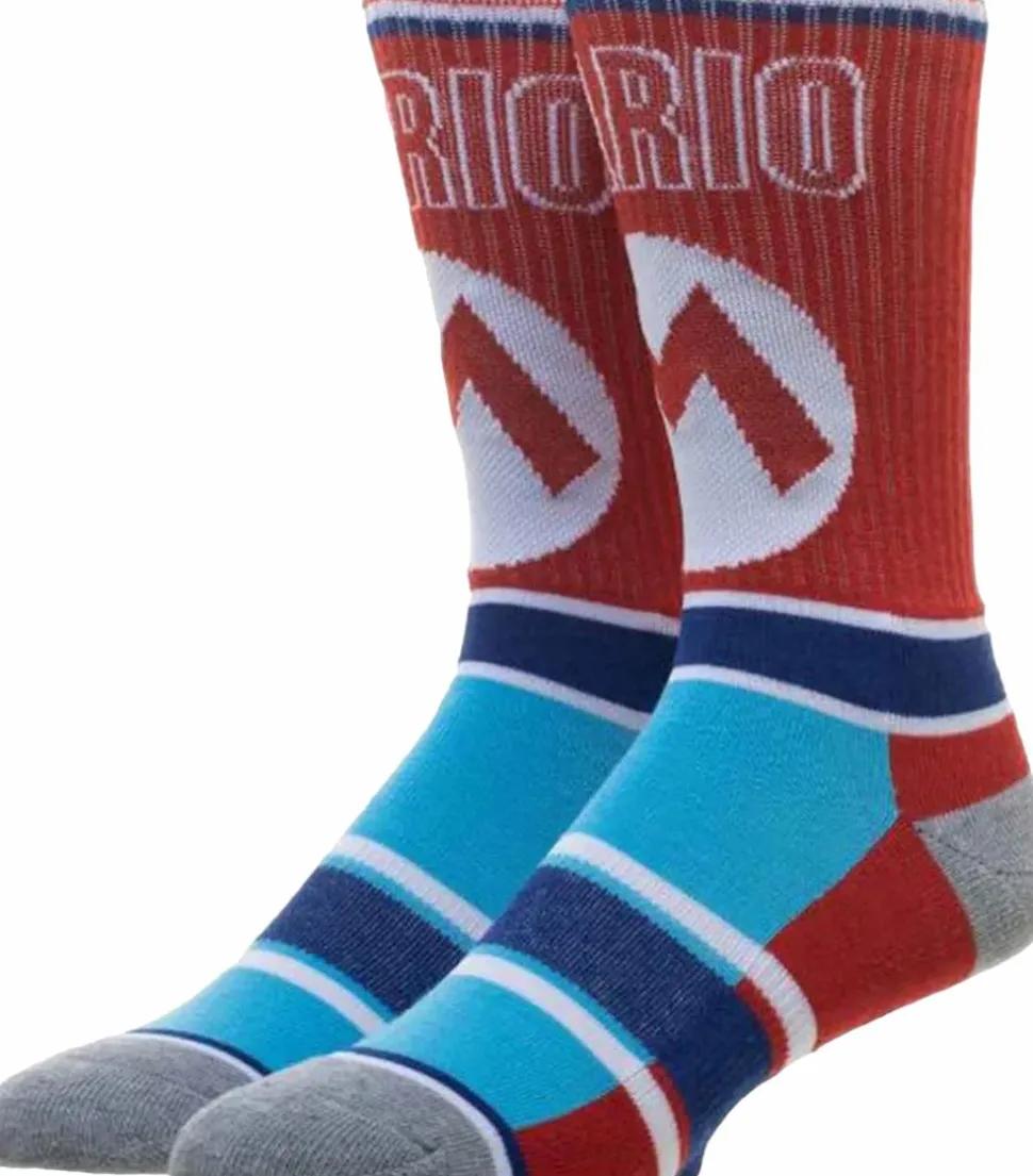 Super Mario - Mario Color Blocked Crew Socks (One Pair)