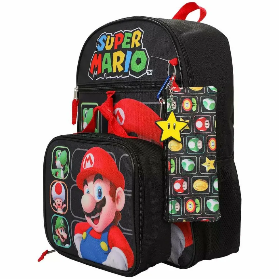Super Mario - Super Mario Characters 16" Backpack 5-Piece Set