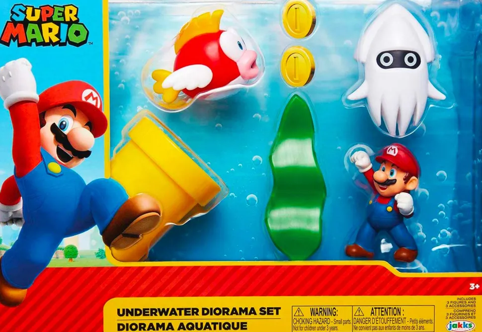 Super Mario - Underwater Diorama World of Nintendo 2.5” Scale Mini Figure Playset