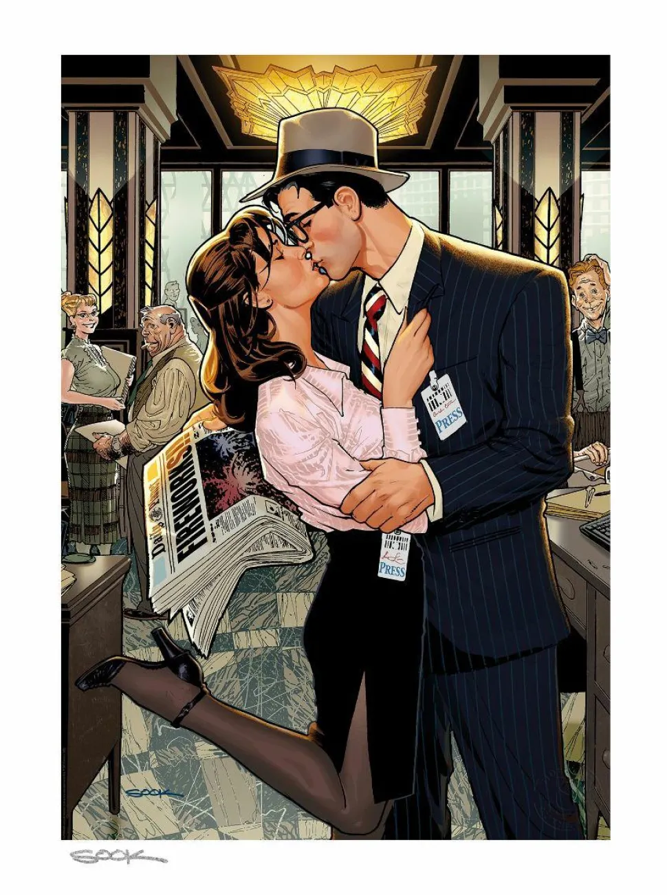Superman - Lois & Clark: Fireworks!! Fine Art Print by Ryan Sook