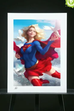 Superman - Supergirl Premium Art Print by Stanley ‘Artgerm’ Lau