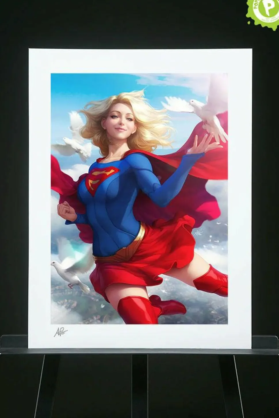Superman - Supergirl Premium Art Print by Stanley ‘Artgerm’ Lau