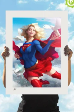 Superman - Supergirl Premium Art Print by Stanley ‘Artgerm’ Lau