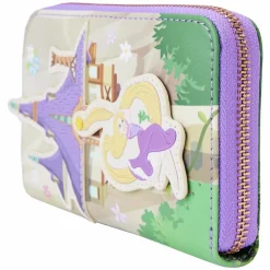 Tangled - Rapunzel Swinging From Tower 4” Faux Leather Zip-Around Wallet